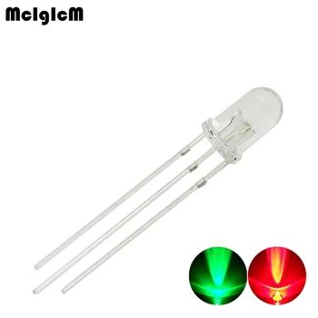 

MCIGICM LED 3mm Round Diffused Red & Green two Color Common Anode cathode LED Diode Light Emitting Diode