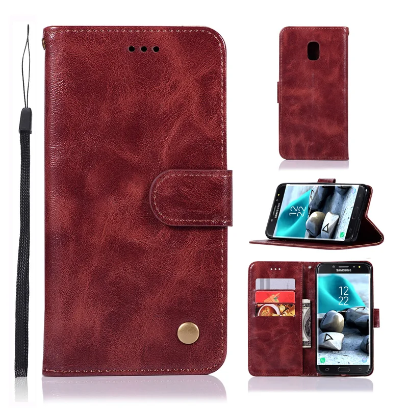 

Retro PU Leather Wallet Case For Samsung Galaxy J7 2017 2018 Pro Coque Flip Cell Phone Bag For Funda Samsung J7 Prime Case Cover