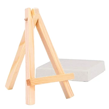 

Wooden Mini Easel White Canvas Children Hand Painting Cloth Household DIY Painting Supplies