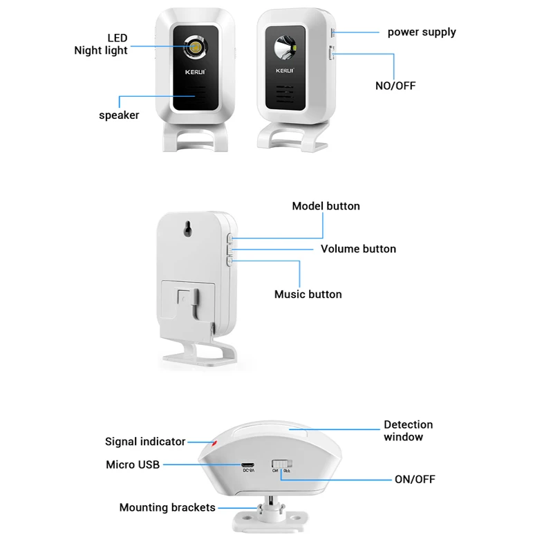 Беспроводной дверной звонок KERUI M7 с инфракрасным датчиком движения|doorbell