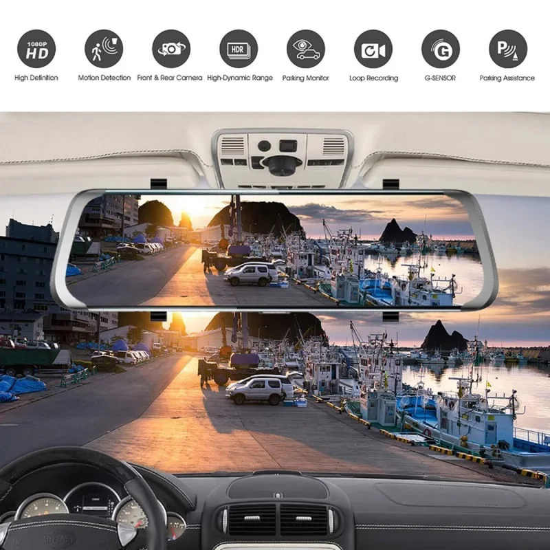 

Car Smart Rearview Driving Touch Recorder Screen LCD Full Screen Mirror Smart HD 4G Streaming Media Dash Cam