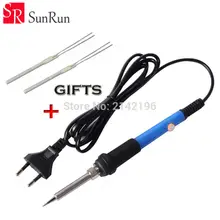 60 Вт Регулируемая температура Электрический Сварочный припой паяльник ручка тепловой карандаш с 2 шт. нагревательный сердечник инструмент для ремонта