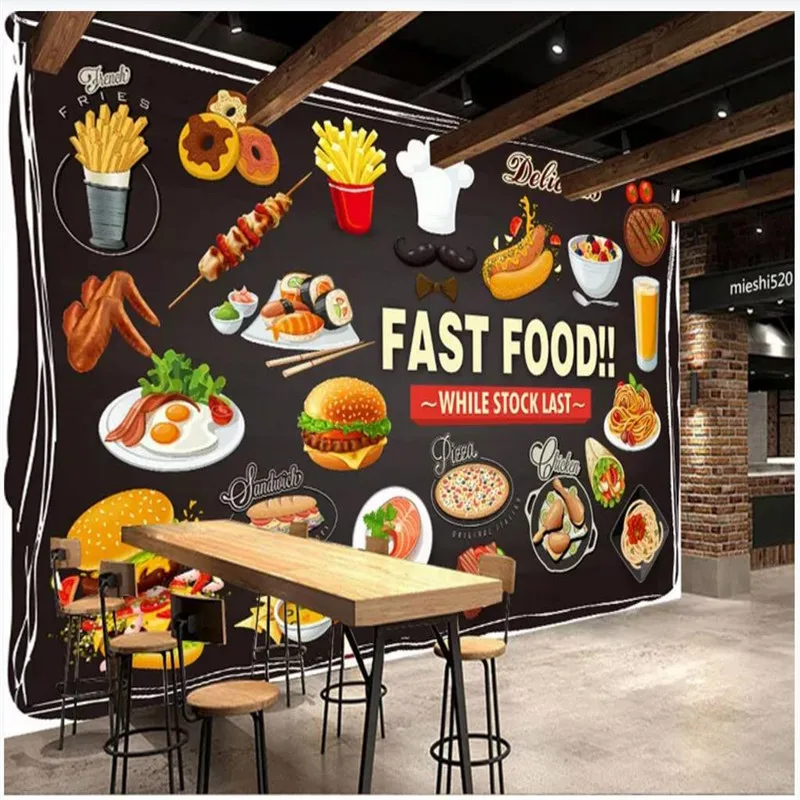 

Custom wallpaper mural HD hand-painted Western restaurant background wall painting - high-grade wall covering