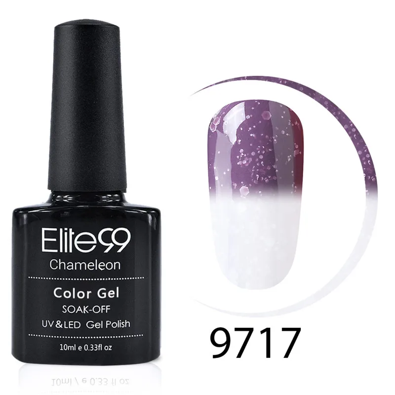 Elite99 10 мл Снежный термальный лак для ногтей Хамелеон Изменение температуры Цветной Гель-лак DIY лак для дизайна ногтей настроение нужно базовое верхнее пальто - Цвет: 9717