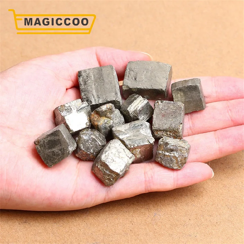 

MAGICCOO 100G/PACK Iron Pyrite Rough Chunky Nuggets Mineral Crystal Quartz Points for DIY Pendant Decor Crafts