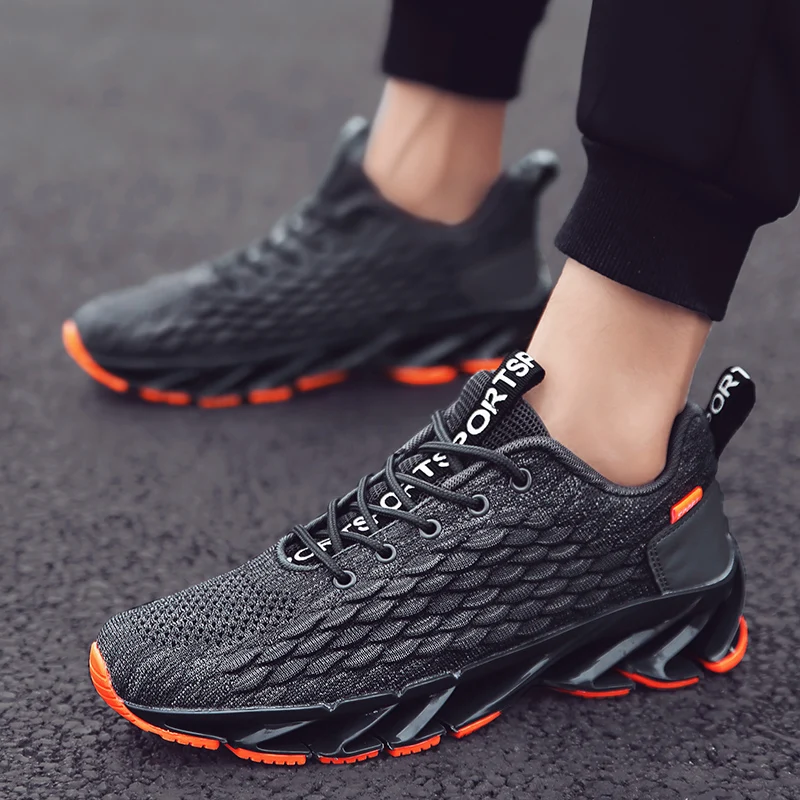 

HEINRICH Top Quality Casual Men Sneakers Hollow Out Blade Shoes Men Anti-Slip Running Shoes Tide Footwear Men Calzado Hombre