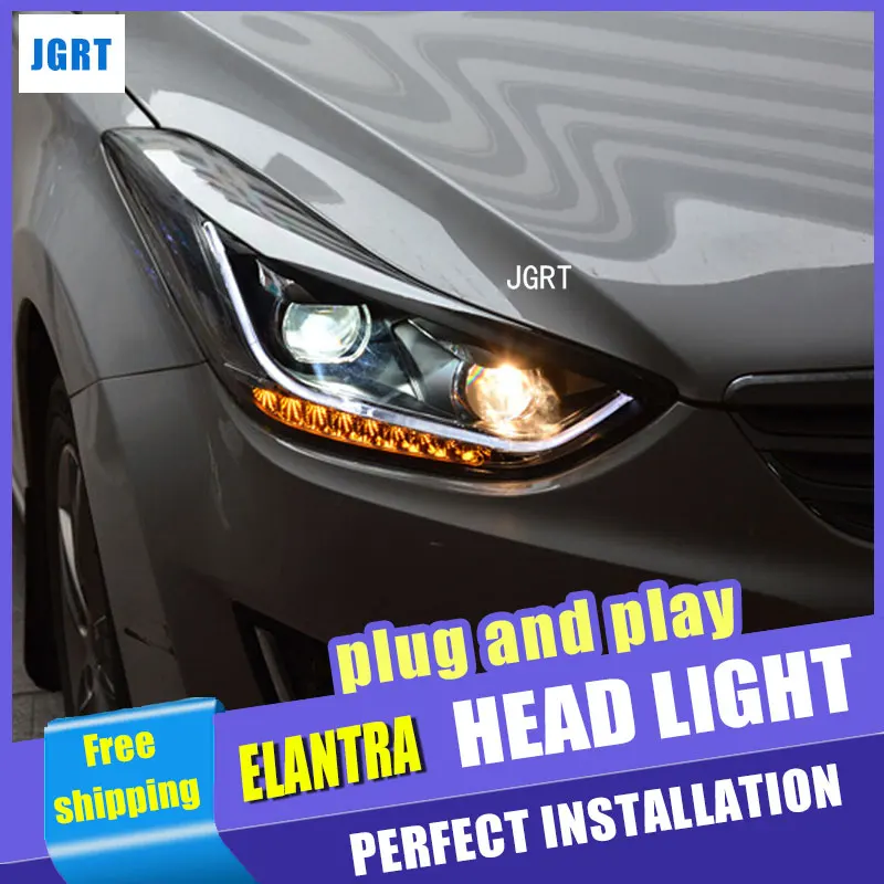 Buy Car styling Head Lamp for Hyundai Elantra MD led
