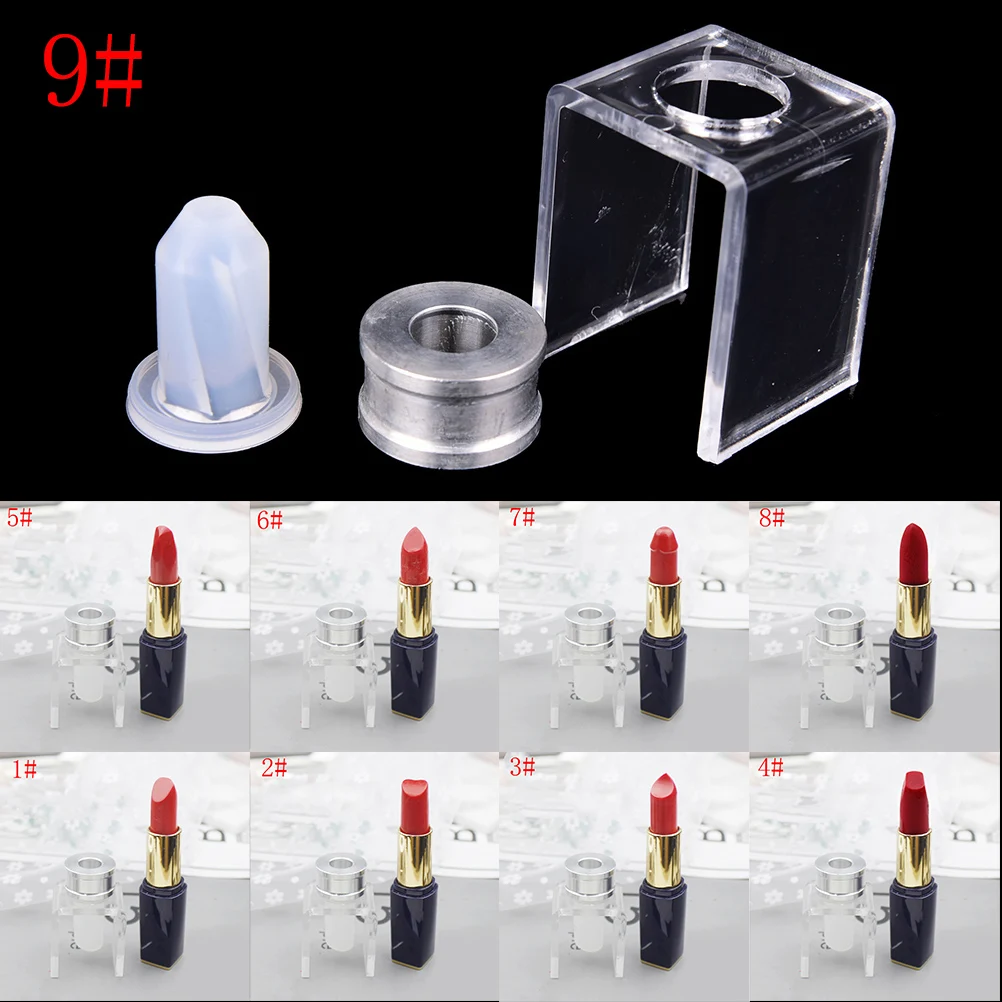 Set Of 3pcs Lipstick Silicone Mold DIY Crafts Mould Holder Stand Lip Balm Good To Use Tool Kit 12.1mm Tube Aluminum Ring Mould