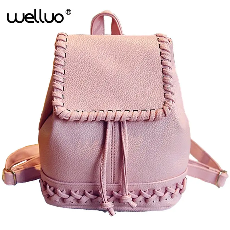 2016 New Korean Backpacks Fashion PU Leather Shoulder Bag Crocodile Pattern Small Backpack Embossed School Bag