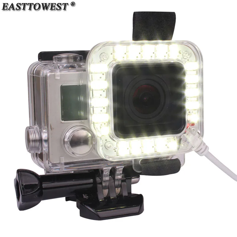 

Easttowest Led Video Flash Fill Light Lens Ring for Go Pro Hero 4 3+ Action Camera