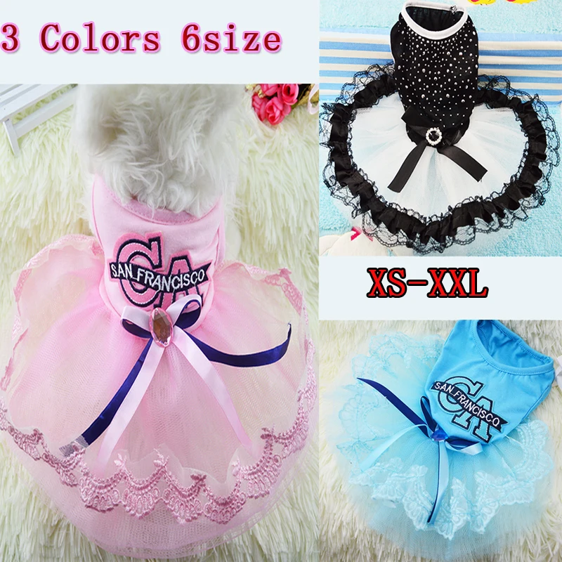 Fashion New Puppy Pet Dog Bling Wedding Dress Cute Tutu Dress Princess