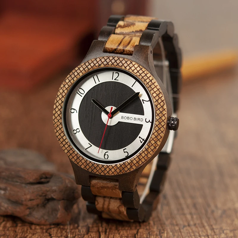 BOBO BIRD Top Brand Men Quartz Watches Stylish Luxury Wooden Wristwatch Timepieces Military in Gift Box erkek kol saati L-R07