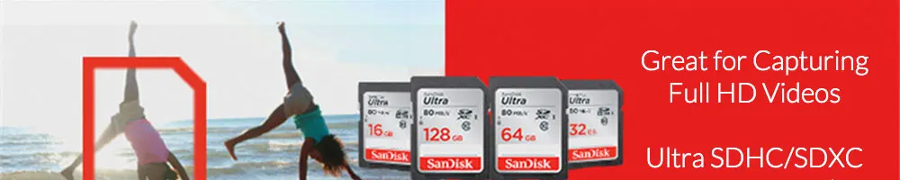 SanDisk Ultra карты памяти SDHC/SDXC SD карты Class10 16 GB 32 ГБ, 64 ГБ и 128 Гб карты C10 UHS-I 80 МБ/с. флэш-карты для Full HD Камера