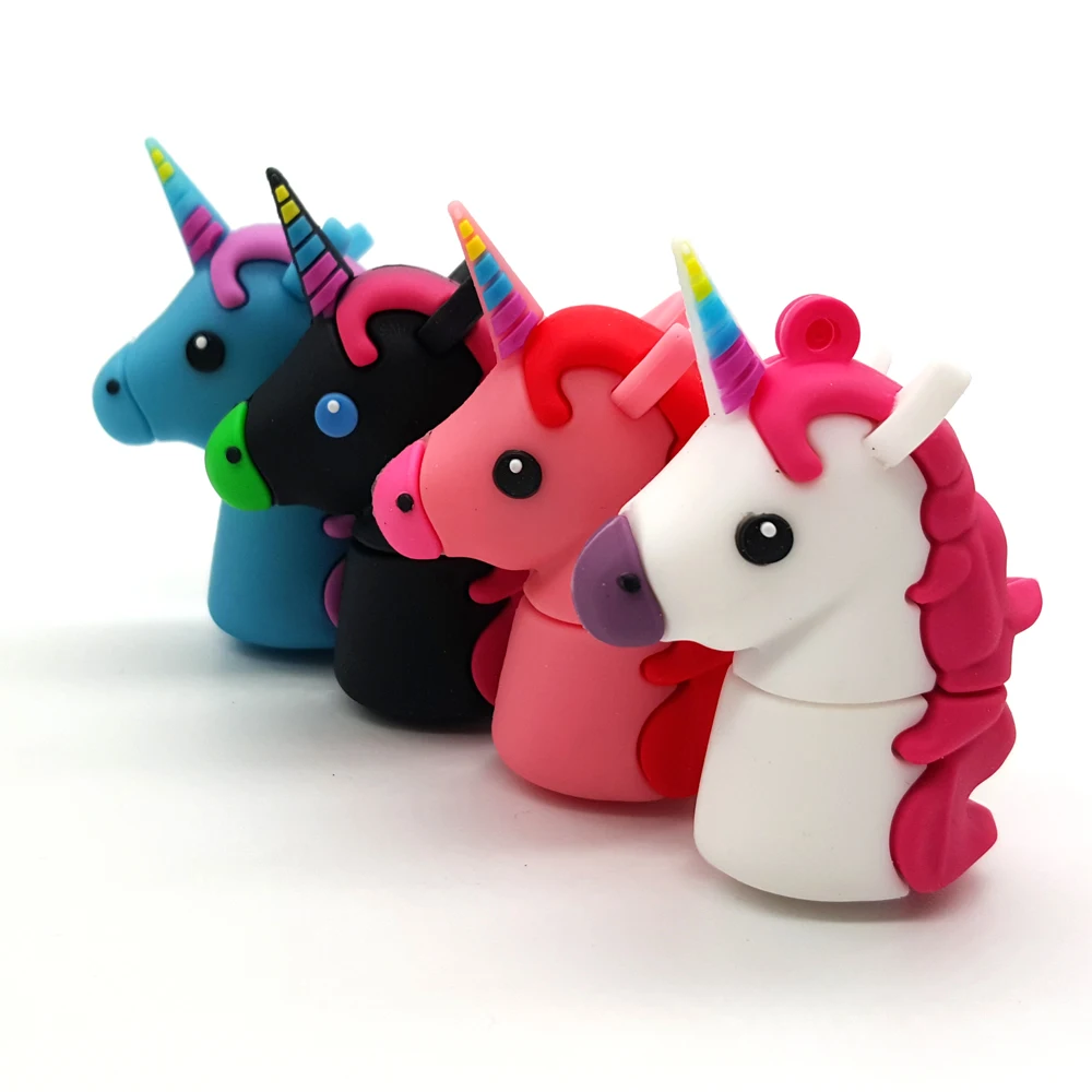 New Style Cartoon Unicorn USB Flash Drives Real Capacity Horse Pen Drive 4GB 8GB 16GB 32GB