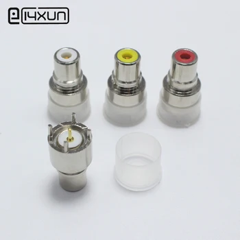 

1pcs Copper RCA Connector 4Pin Female Plug jack RCA-KE DIP PCB Board Socket Audio Red Yellow White DIY Parts