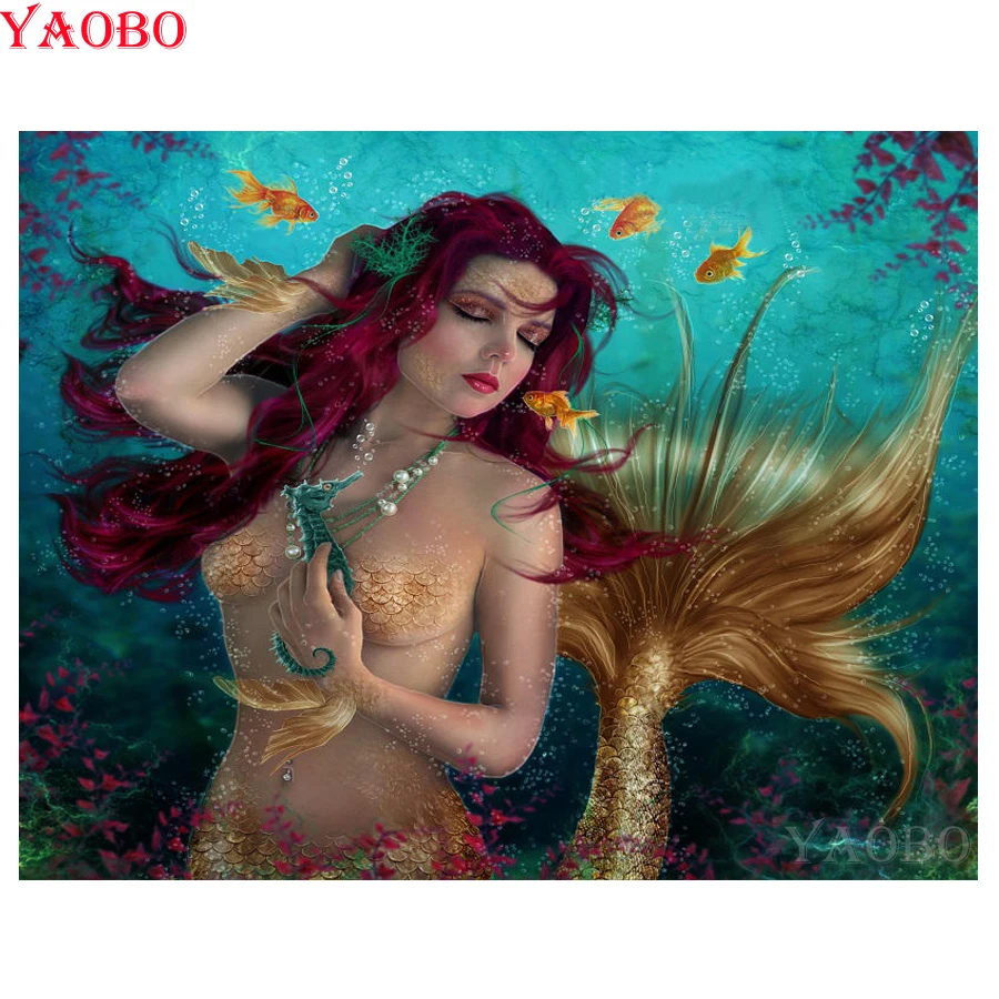 

5d diy Diamond Painting Mermaid full drill square/round diamond Embroidery sale Mosaic Pattern crystal Crafts Cross Stitch kits