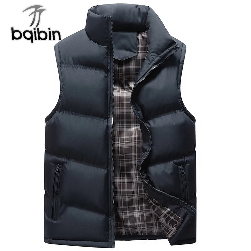 

New Brand Stand Collar Men's Vests 2019 Winter Sleeveless Jackets Men Coats Solid Casual Vest Male Waistcoats Plus Size 4XL