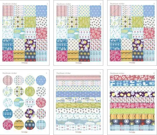 Симпатичные 6 различных стилей бумага для скапбукинга DIY фотографии рамочные декоративные наклейки мини Instax фотоальбом