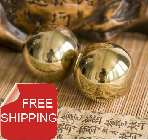 

Free shipping.40mm45mm50mm baoding exercise balls w/plated golden titanium,plain/dragon&phoenix health balls. Red paper box.