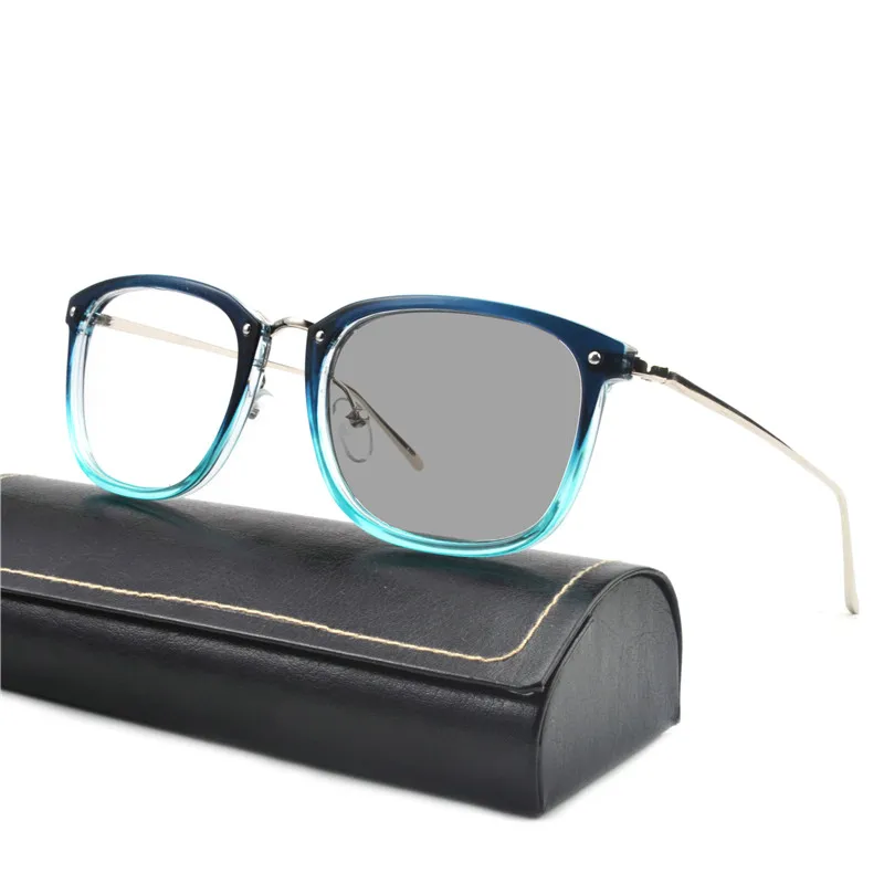 Transition Sun Photochromic Reading Glasses Men adjustable vision With