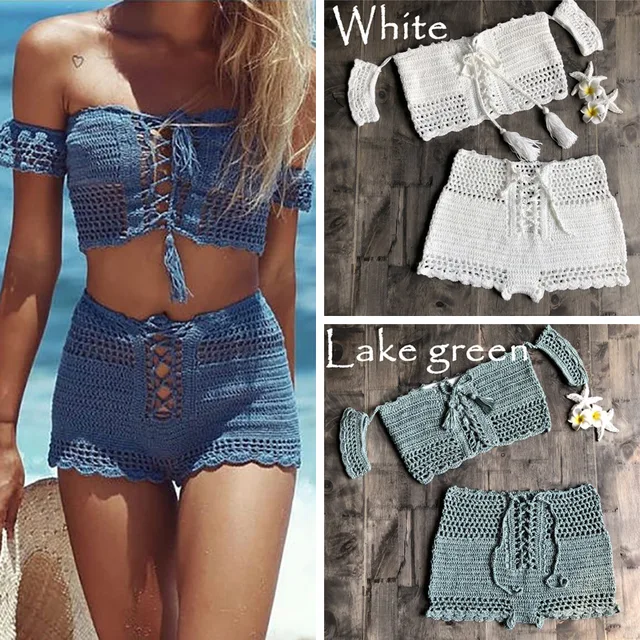 {Excellent|Wonderfull|Very Good|Very Recommended} 2019 New Fashion Beach Bikini Set Knitting Swimsuit Crochet Bohemia Style Off Shoulder Bathing Handmade Tassels Sexy Bikini Bra Limited Price