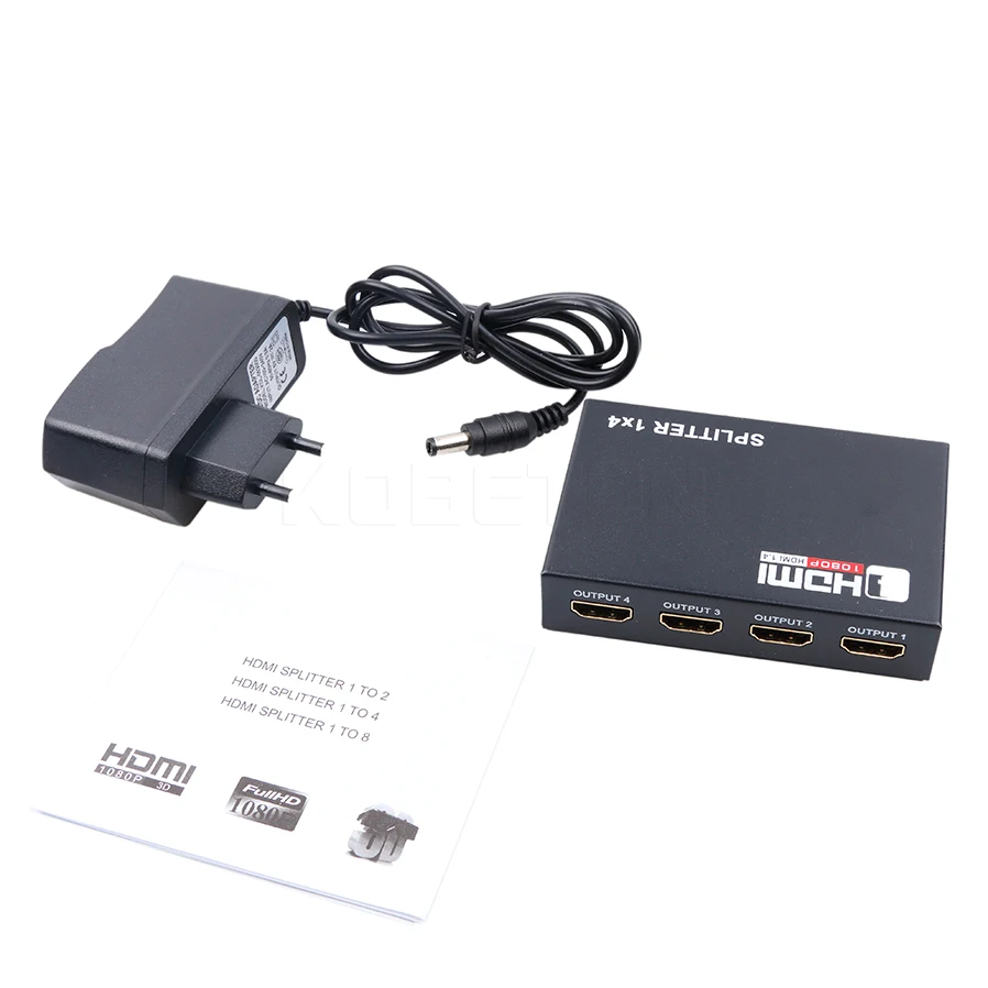 Сплиттер HDMI Kebidu 1 в 4 выхода 5 Гбит/с 1X4 порта 3D 1080 p концентратор ретранслятор