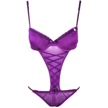 Новое поступление Фиолетовый цельный бюстгальтер и краткий набор Для женщин сексуальное нижнее белье Кружево бантом бинты женский высокое качество стринги Нижнее Бельё для девочек