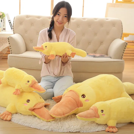 Duckbill Duckmole Platypus лежащая плюшевая игрушка Желтая Мягкая Подушка для животных