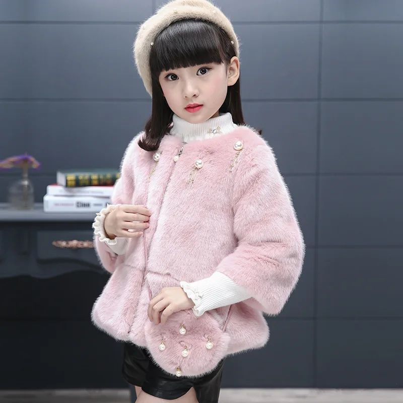 Winter Girls Faux Fur Coats Toddler Girls Outerwear Snowsuit Kids