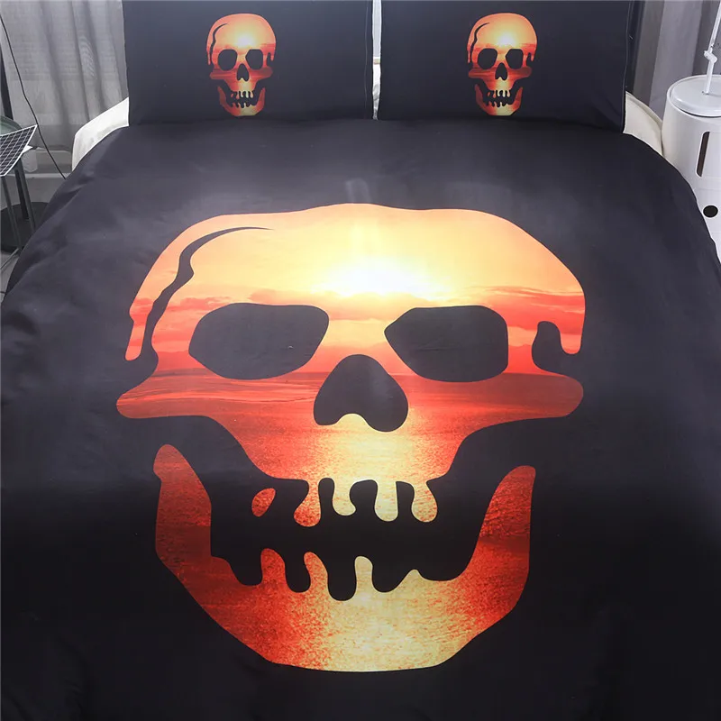 

2019 Skull bedding Three pieces set home textile children covers Europe and the US large size polyester fiber without bed linen