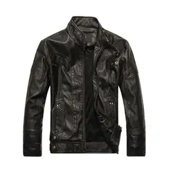 Мужская кожаная куртка высокого качества классический мотоцикл велосипед джинсовая куртка мужская плюс бархатное толстое пальто
