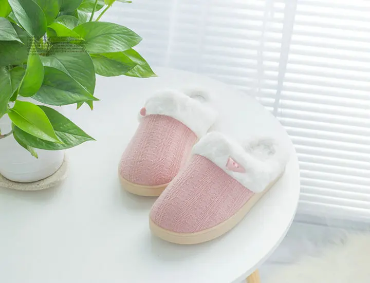 Unisex Comfort Knitted Cotton Slippers Washable Flat Closed Toe Ultra Lightweight Indoor Shoes TPR Non-slip Sole Slippers (2)