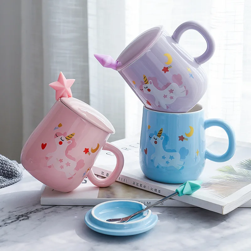400 мл кружка Единорог кофейные чашки чашка для завтрака и кружки tazas de ceramica creativas