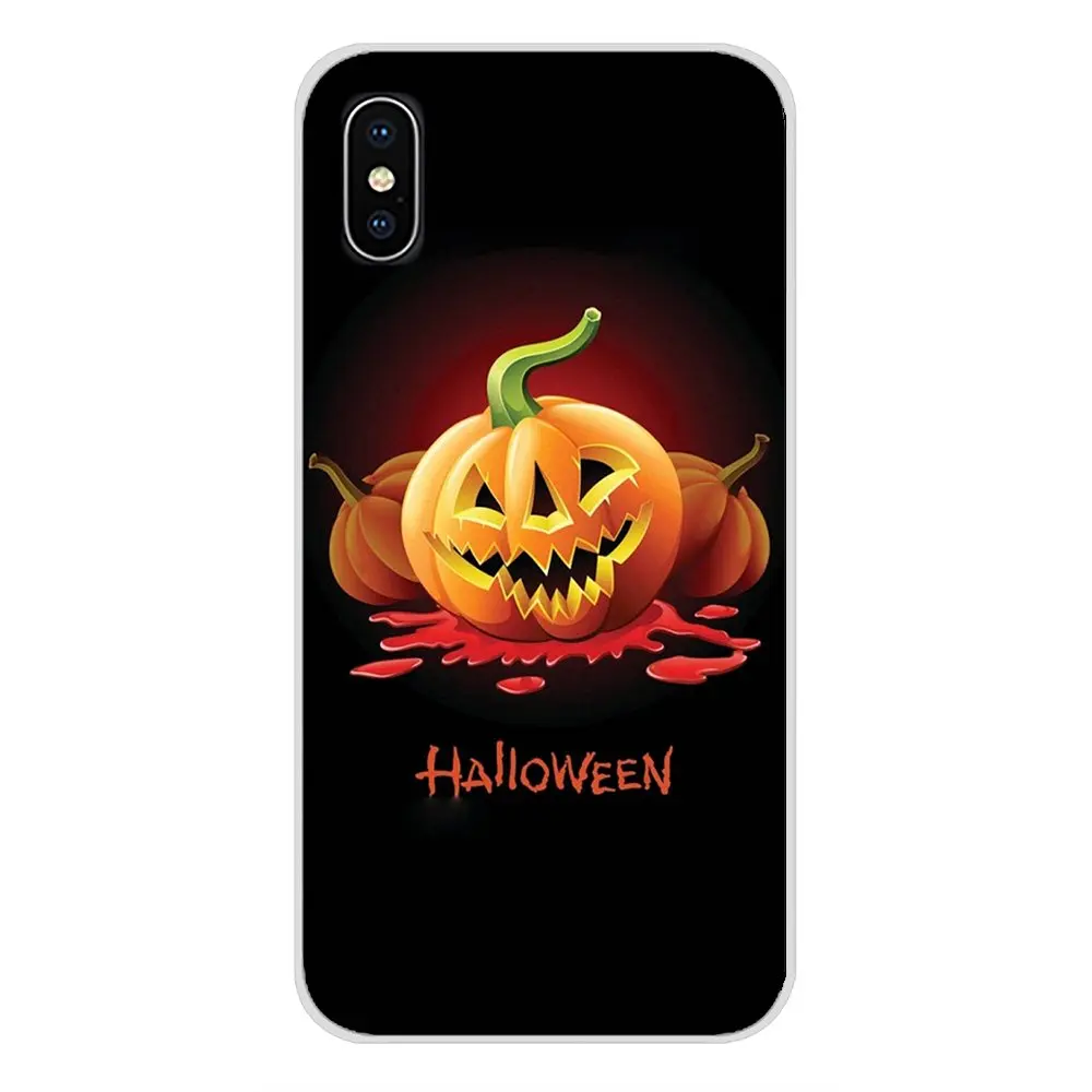 Happy Halloween ткани Тыква мягкие прозрачные чехлы для Apple iPhone X XR XS MAX 4 4S 5 5S 5C SE 6 6S 7 8 Plus ipod