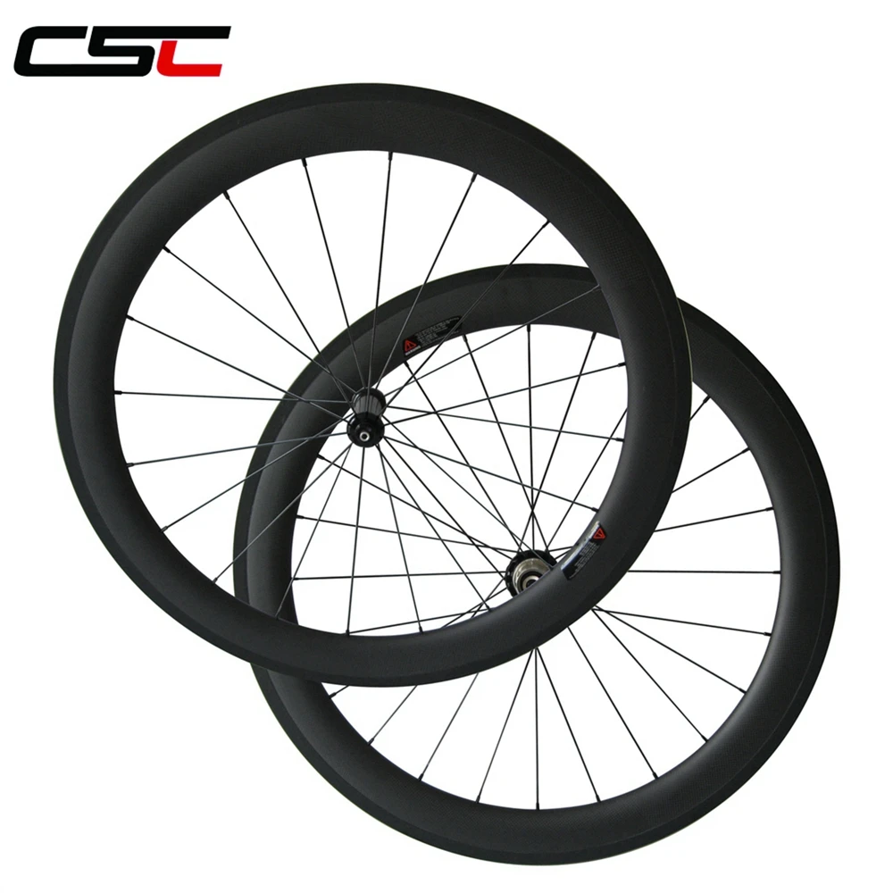 Discount CSC Straight pull road wheel U  Shape carbon 60mm clincher wheels 25mm width with carbon hub + pillar 1420 or sapim or cn 424 4