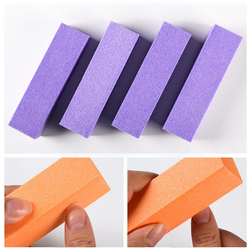 

5pcs/10pcs/20pcs Sanding Sponge Nail File Buffer Block for UV Gel Nail Polish DIY Nail Art Manicure Pedicure Purple Nail Buffers
