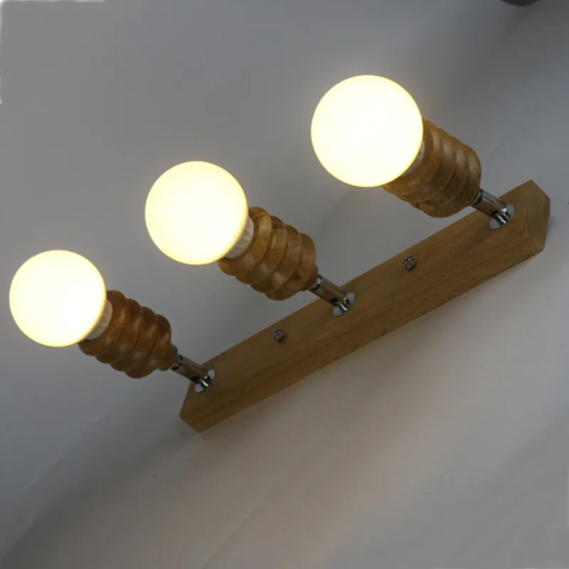 

Modern Wall Lamp LED Mirror Front Lamp Wood The Living ROOM Restaurant Coffee Shops Background Wall Decorating Light Fixture