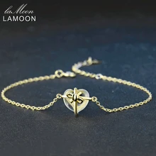 Ламон романтическое сердце натуральный цитрин 925 пробы серебряные ювелирные изделия цепочка браслет S925 LMHI048