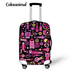 Coloranimal чемодан охватывает путешествия Чемодан защитный чехол на молнии 3D мультфильм музыка печати аксессуар багажа крышка for18-30 дюймов