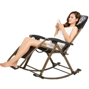 

Household Leisure Deck Chair Foldable Multi-function Old People Chair Portable Balcony Garden Adjustable Angle Rocking Chair