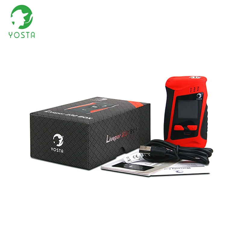 

Electronic Hookah Yosta Livepor 230w Box Mod 5w-230w adjust Electronic Mod Dual Battery Vaporizer Support 0.1ohm Sunohm Tank Rda