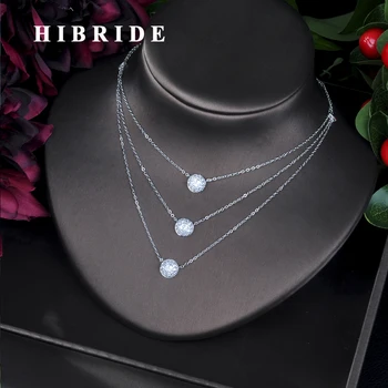 

Hibride Rose Gold Luxury Big Marquise Shining CZ Zirconia Flower Pendant & Necklaces for Women Bridal Wedding Jewelry P02