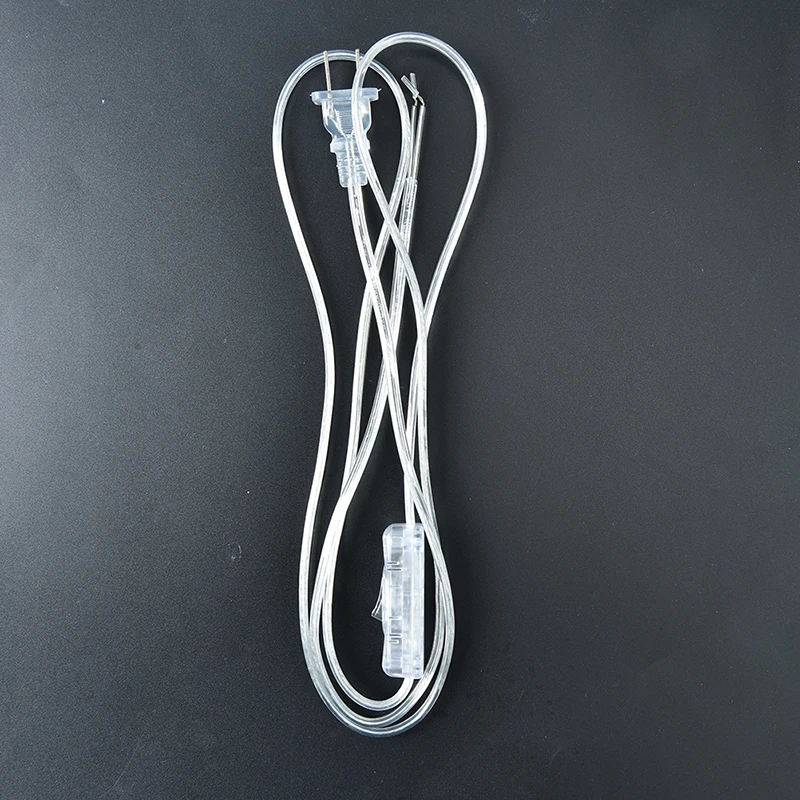 

1.8m Transparent Wire Extension Cable Line Cable EU Plug Light Switching On Off Power Cord For LED Lamp With Button Switch