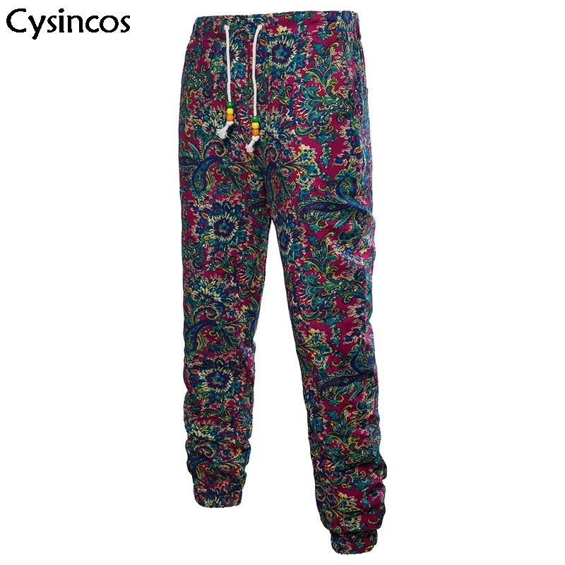 

Cysincos New Man's Slim Casual Loose Pants Cotton Linen Trousers Joggers Clothing Plus Size 5XL Streetwear Male pantalon homme