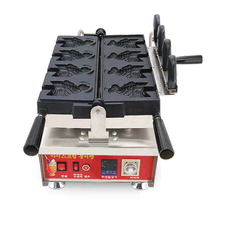 

Commercial Korea Digital ice cream tayaki machine/Fish Shaped open mouth waffle maker/Taiyaki Korea Fish Waffle Baker Machine