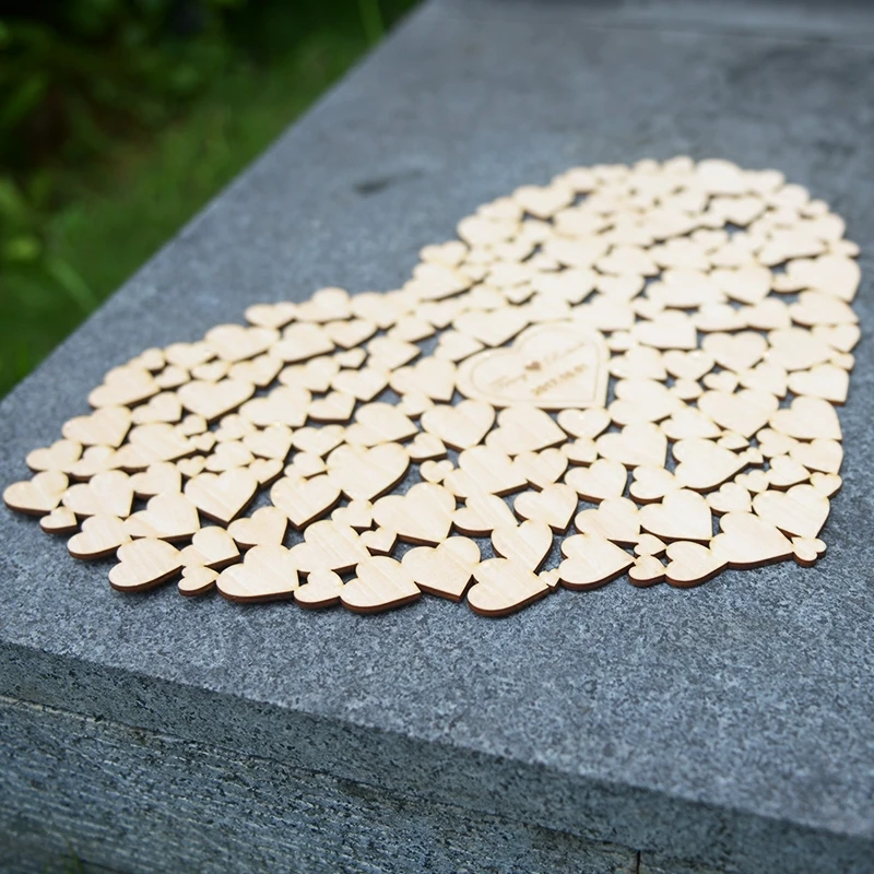 Customs Personalised Heart Shaped wedding guestbook alternative hanging heart Wedding guest book hearts wedding Decorations4