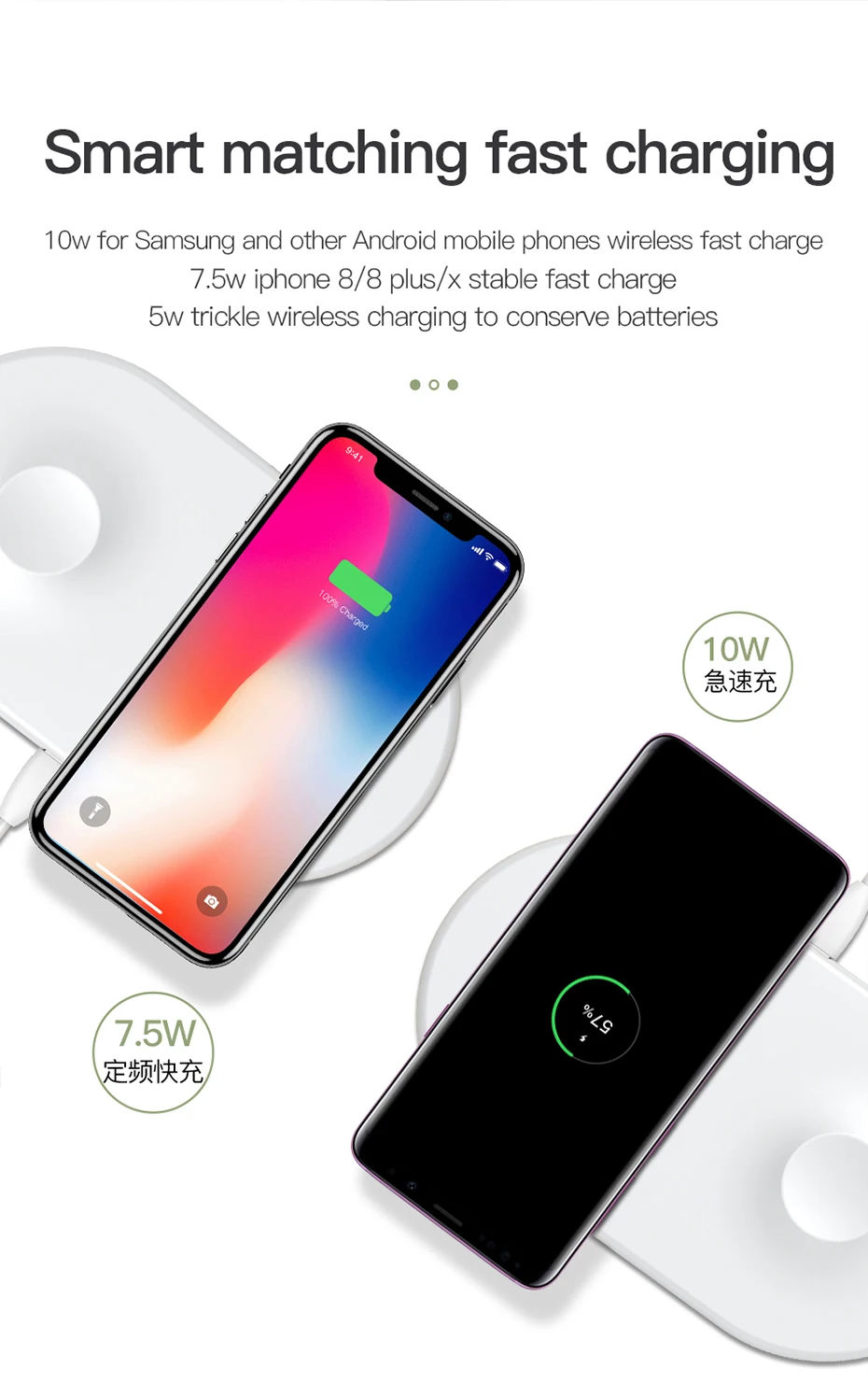 Baseus 2 в 1 QI Беспроводное зарядное устройство для iPhone X XS Max XR Apple Watch 4 3 2 Quick Charge 3,0 Беспроводная зарядная площадка быстрое зарядное устройство