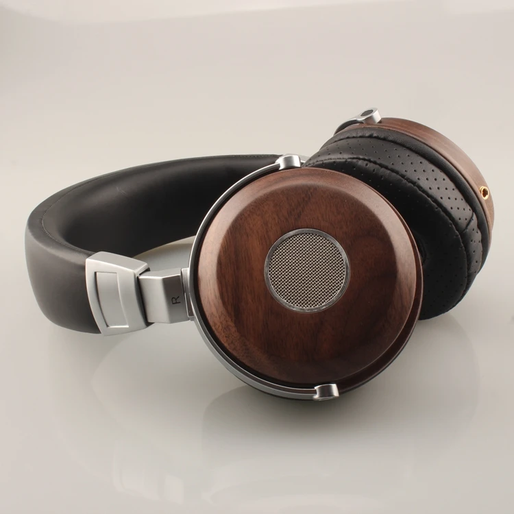 Wooden Over Ear Headset With Beryllium Alloy Driver Metal Headphones Mahogany DJ Music Games Earphones for PC
