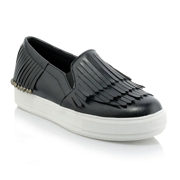 Первоначальное намерение стильная женская повседневная обувь с бахромой; круглый носок стильные черный, серебристый цвет СЕРЫЙ Обувь Большие женские американские Размеры 3-12 - Цвет: 1151