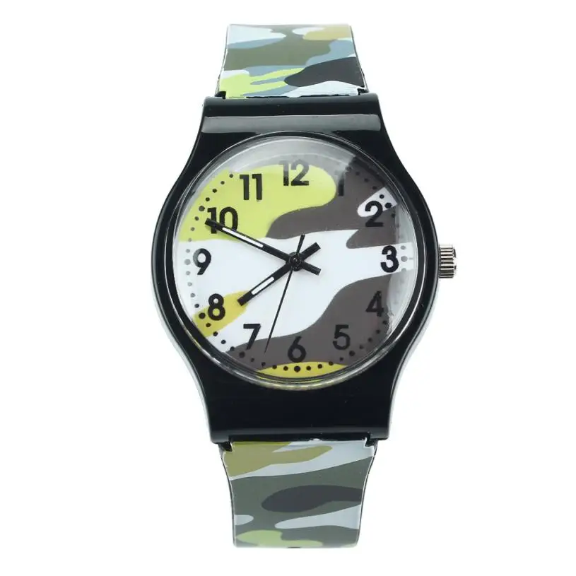 Горячая Распродажа детские часы модные камуфляжные детские часы кварцевые наручные часы для девочек и мальчиков подарки B50 - Цвет: Yellow